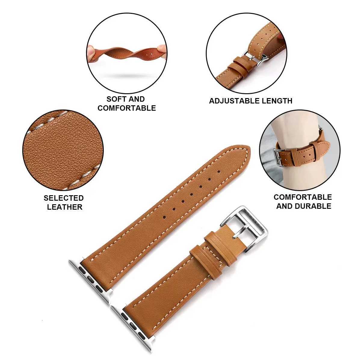 Leather Watch Straps for Apple Watch band 46mm 44mm 49mm 45mm 42mm 40mm 3841mm bracelet iWatch series 10Ultra 9876543SE W250928