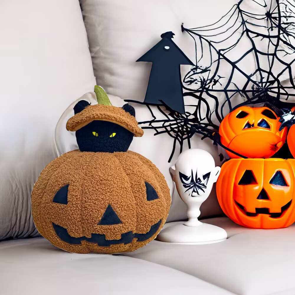 New Peek a Boo Cat Ghost Pillow Halloween 2024million Plush Toy 241014