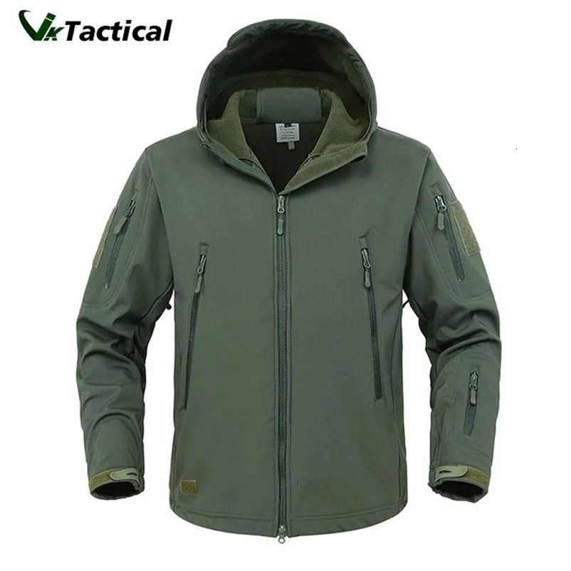 Military Shark Skin Soft Shell Jackets Men Tactical Windproof Waterproof Jacket Army Combat Mens Hooded Bomber Coats 241202Z