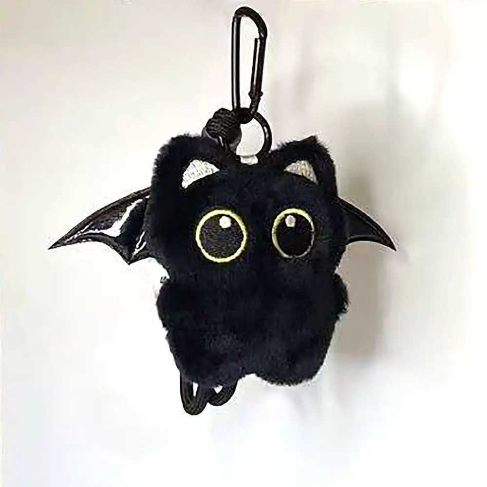 Cute Fish Black Cat Plush Doll Keychain Bib Wings Doll Bag Pendant Strawberry Car Key Ring School Bag DecorationXJ250928