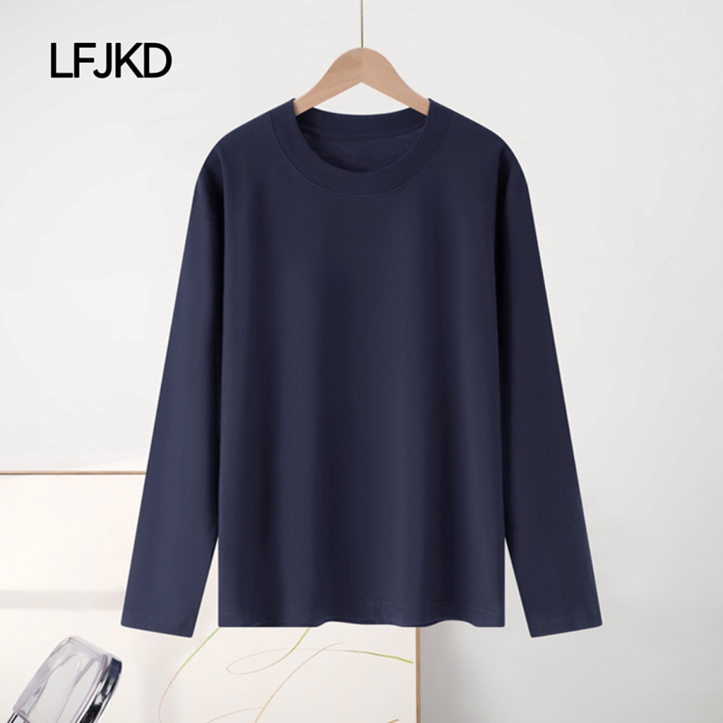 K2273 Heavyweight 230gsm cotton women's long-sleeved T-shirt | Holds its shape in fall and winter | Loose fit | Solid color for business casual w