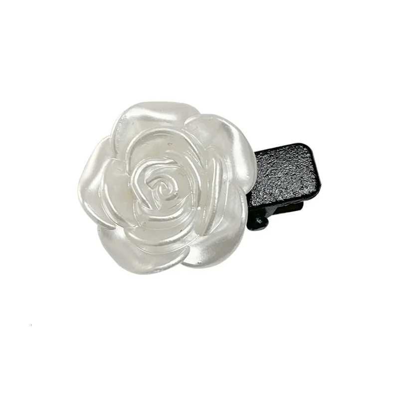 Fashion New Vintage White Roses Hair Clips Coiled Camellia Flower Headdress Bangs Clip Girl Accessories for Women W250928