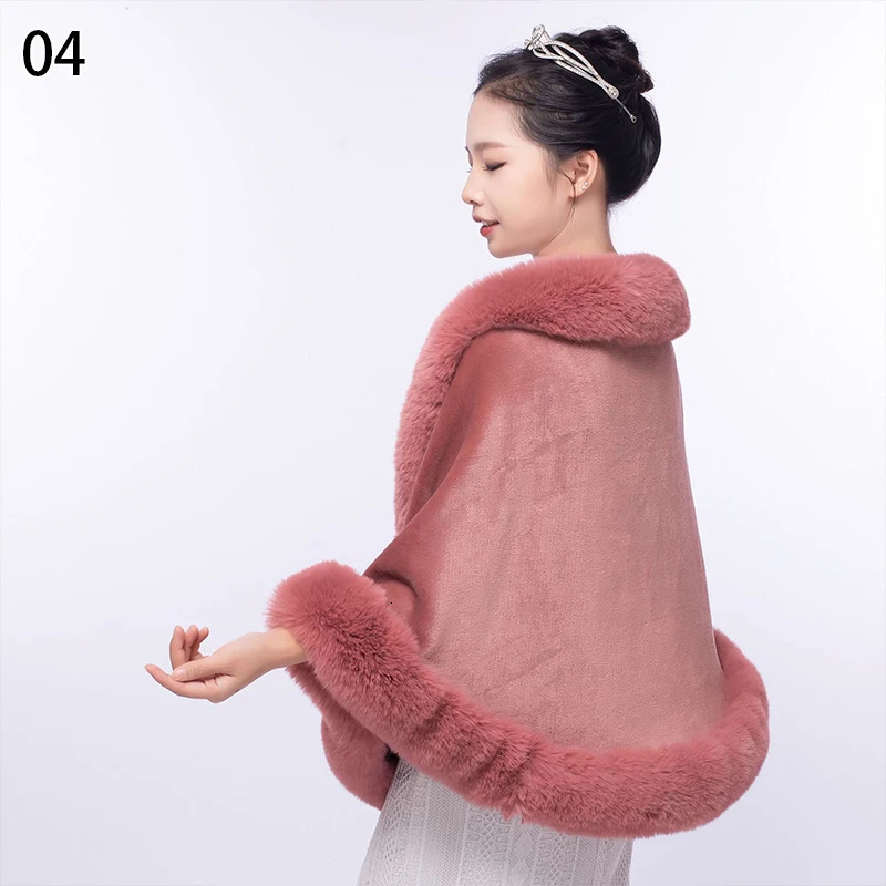 Autumn Winter Faux Fur Shawl Scarves Lady Plush Scarf Stole Cover Up For Wedding Party Bridal Fur Shrug Shawl Wrap Cape 250928