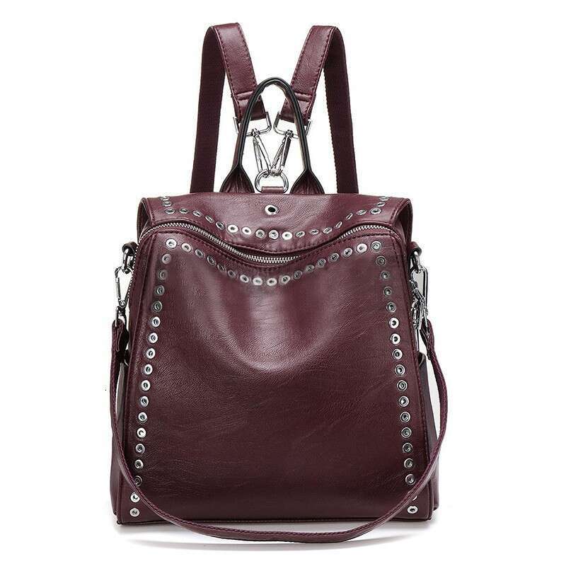 designer bag Luxury bag New Korean Fashion Women's with Rivets, Multifunctional Casual Travel Backpack for Women