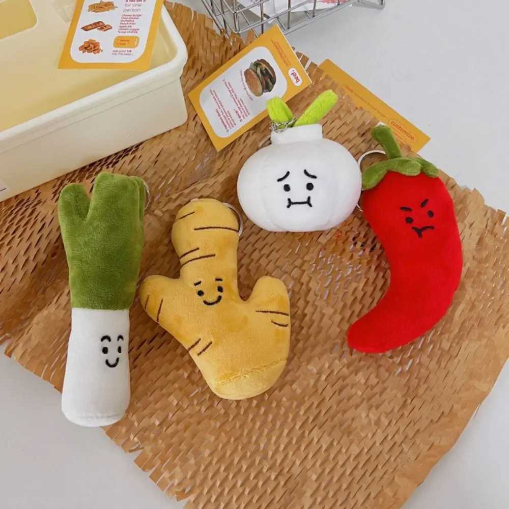 Vegetable Stuffed Plush Doll Toy Ginger Garlic Green Onion Hot Pepper Key Chain Soft Plush Toy Pendant Children Kids GiftsXJ250928