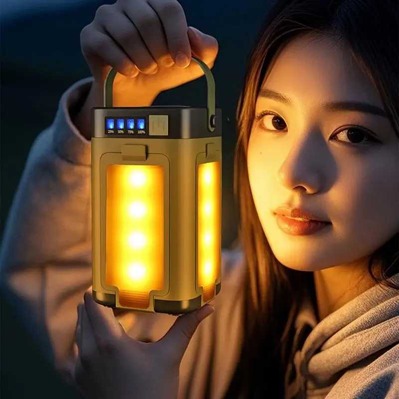 Camp Light Tent Lights For Camping Solar Portable 6 Modes Dimmable With 90 Degree Expandable 4 Led For Hiking Patio Tent Power C250928