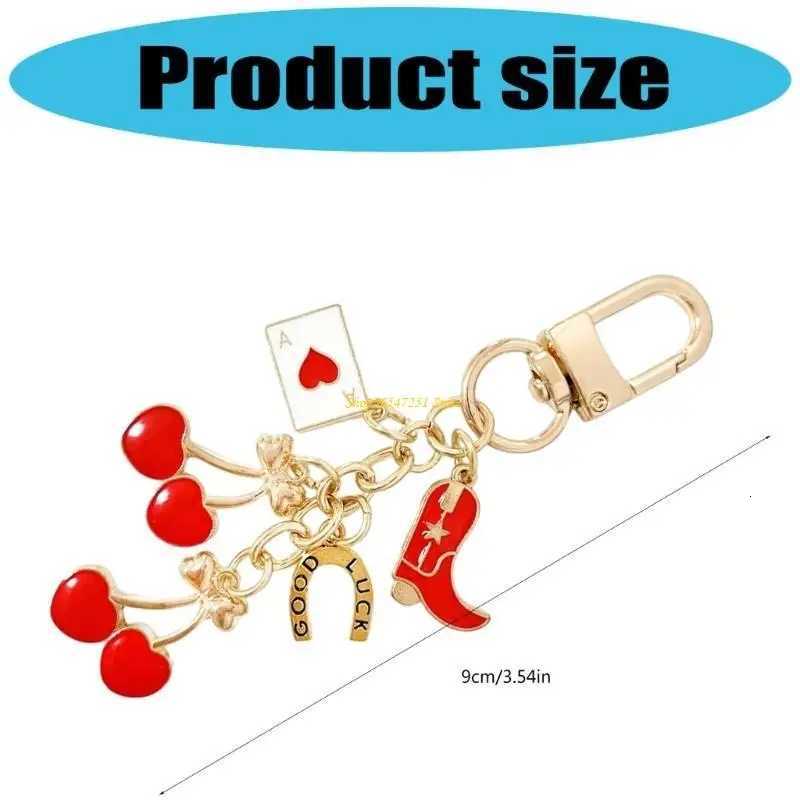 Luxury 4XBF Fashion Cherry Bowknot Keychain Pendant Accessory For Womens Bags And Keys Y250928