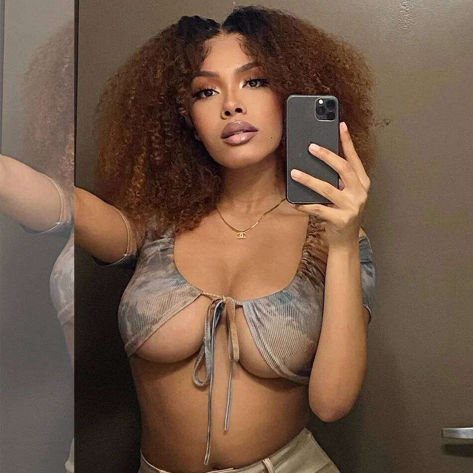 10A 6X5 Glueless Lace Colored Human Hair Wigs Ready To Wear And Go Short Kinky Curly Ombre Highlights Brown Color Wig Xiusiyuan2509