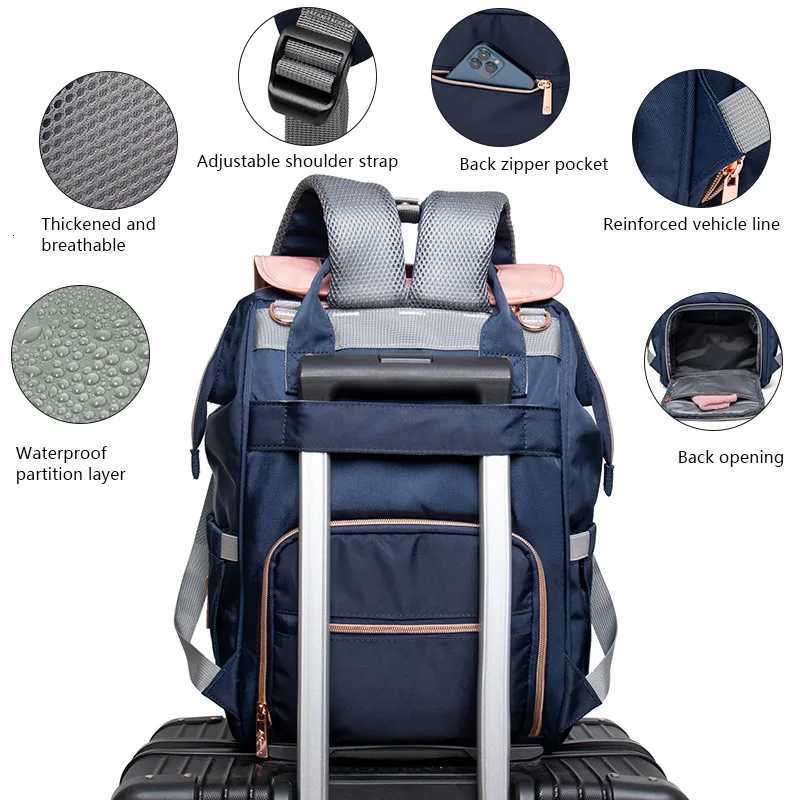 LEQUEEN Multifunction Diaper Bags Large Capaci Baby Bags for Baby Care Changing Bags for Mom Outdoor Materni Backpack BlackXJ250928