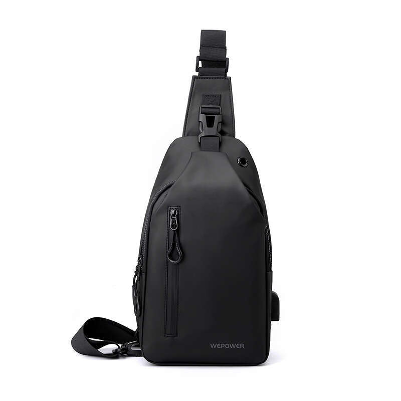 New Men's Chest Casual Large Capacity Single Shoulder Crossbody Korean Style Motorcycle Bag Water-Resistant Trendy Backpack