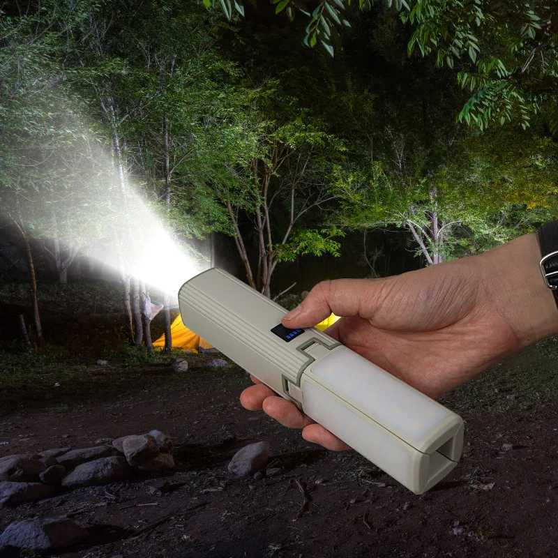 Outdoor Camping Light Tent Atmosphere Light Long Battery Life Fourleaf Folding Canopy Multifunctional LED Flashlight Camp Light C250928