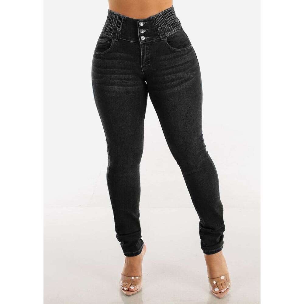 Women's Clothing Slim Stretch Jeans Sexy Hip Lifting High Waist Skinny Trousers