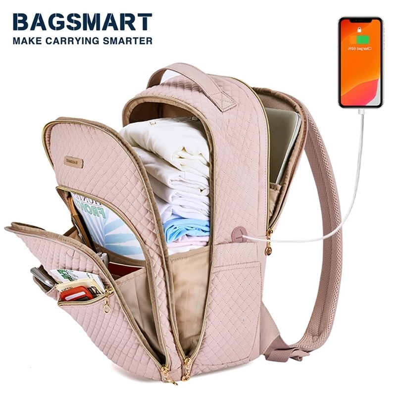 BAGSMART Travel Laptop Womens Backpack Multi Company Academy Backpack School Fashion Book Bag with USB Charging Port 240704bj