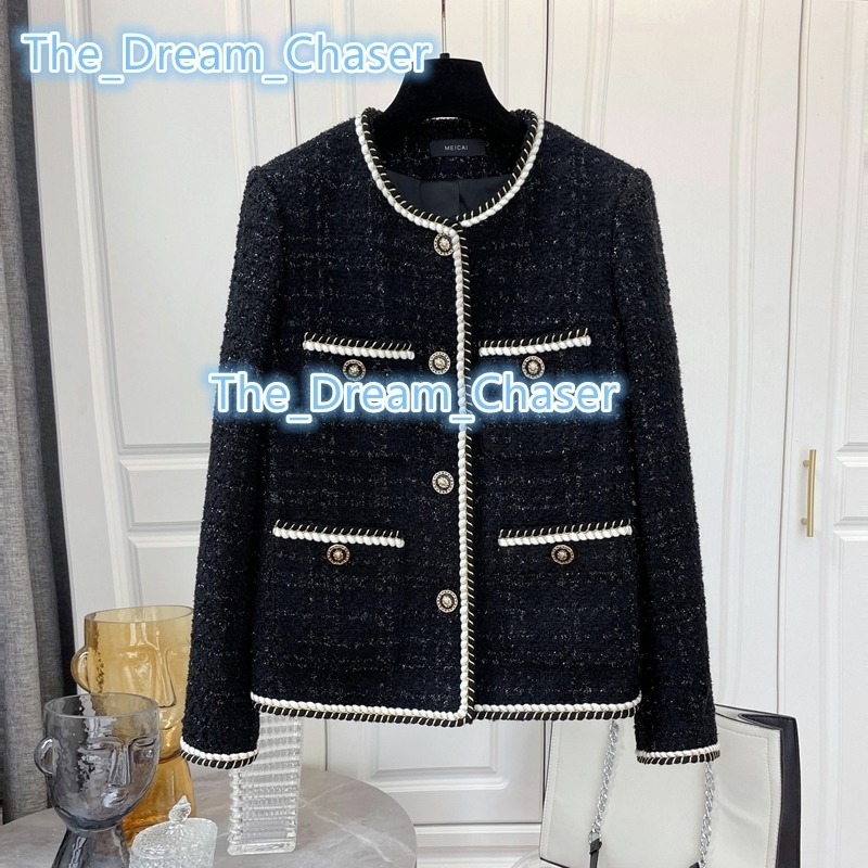Womens Woolen Cardigan AutumnWinter Boutique Jacket Button Decoration Plus Size Short Coat Loose Socialite Fashion