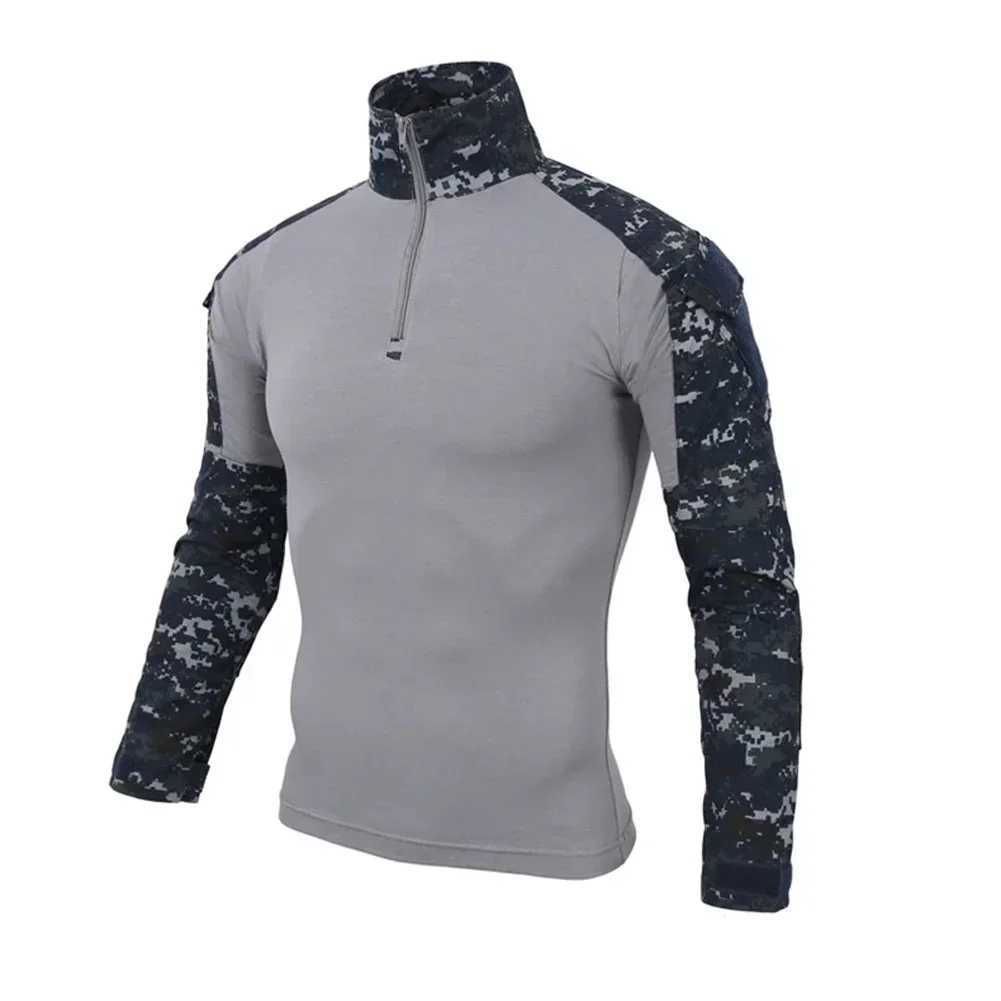 Mens Camouflage Tactical Shirt Long Sleeve Soldiers Combat T Shirt Cotton Camo Men Uniform Airsoft Shirts W250928