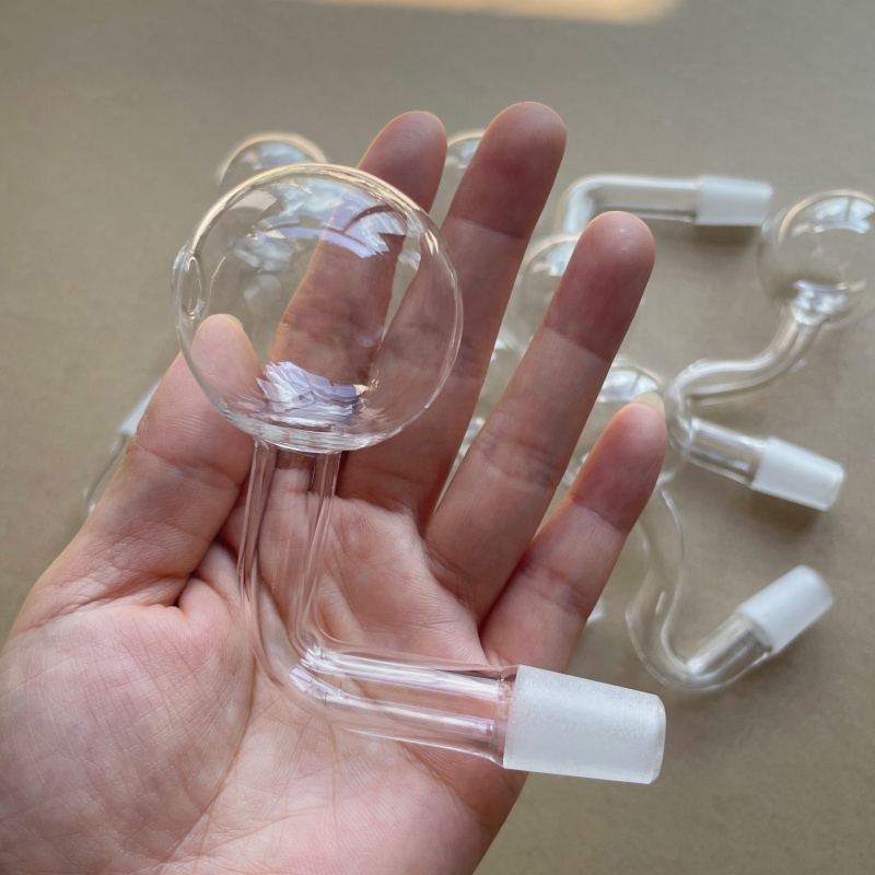Super 40mm ball Pyrex Glass Oil Burner Pipe Smoking Pipes 14mm 18mm Male Female For rig water bubbler bong adapter tobacco nail Bent shape design banger Nails