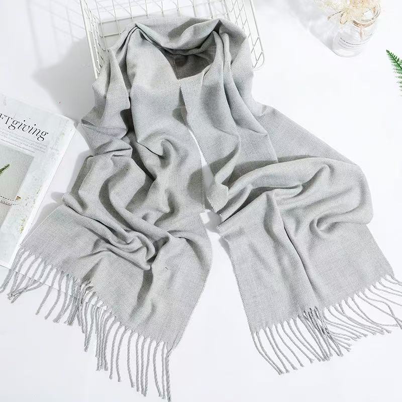 T1881 New Autumn/Winter Cashmere Scarf, Korean Style, Versatile and Stylish, Solid Color, Keeps You Warm