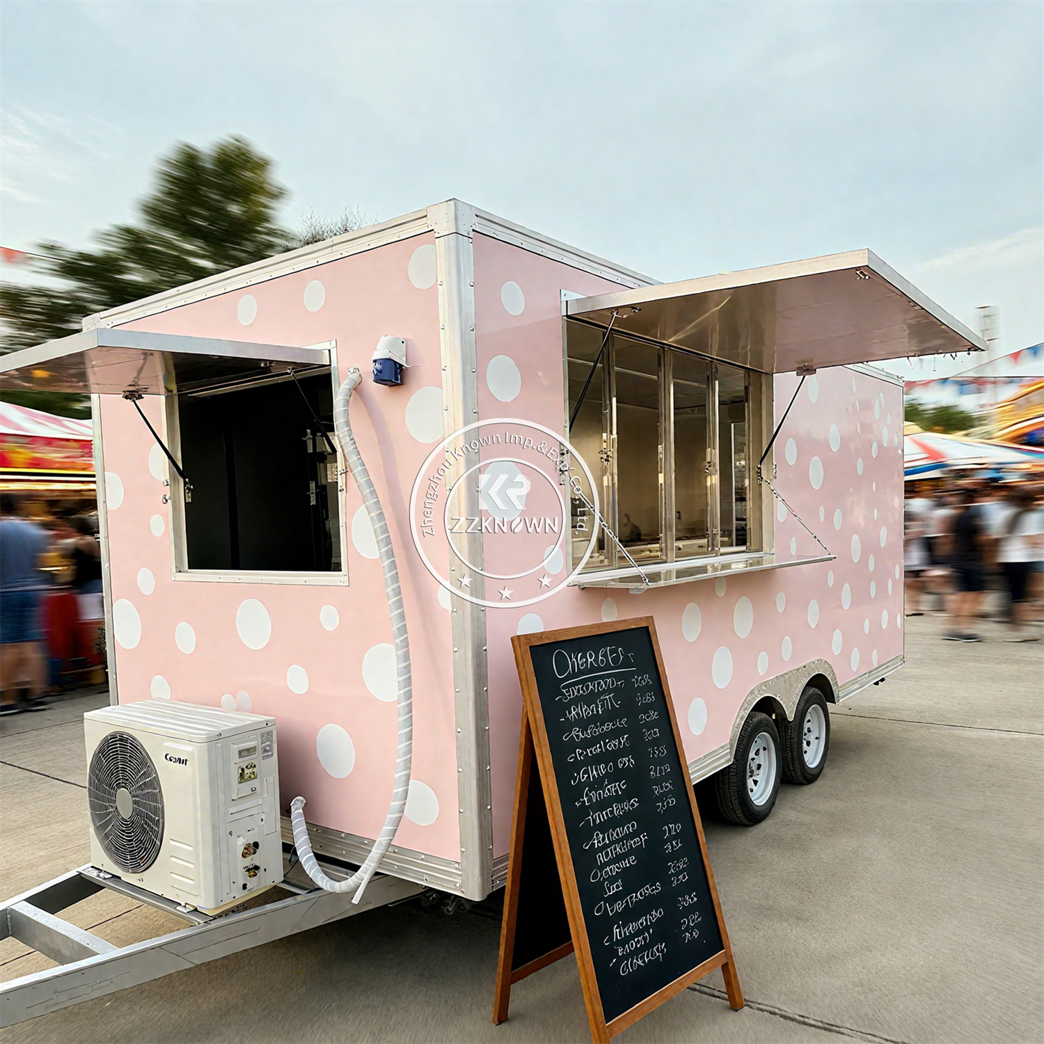 Customized Food Trailer Truck Fully Equipped Concession BBQ Hot Dog Pizza Food Truck Trailer With Mobile Kitchen