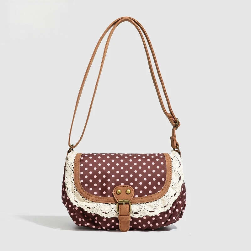 New tote bag Polka Dot Vintage Bag Casual Canvas Crossboby bag Lace One-Shoulder bags