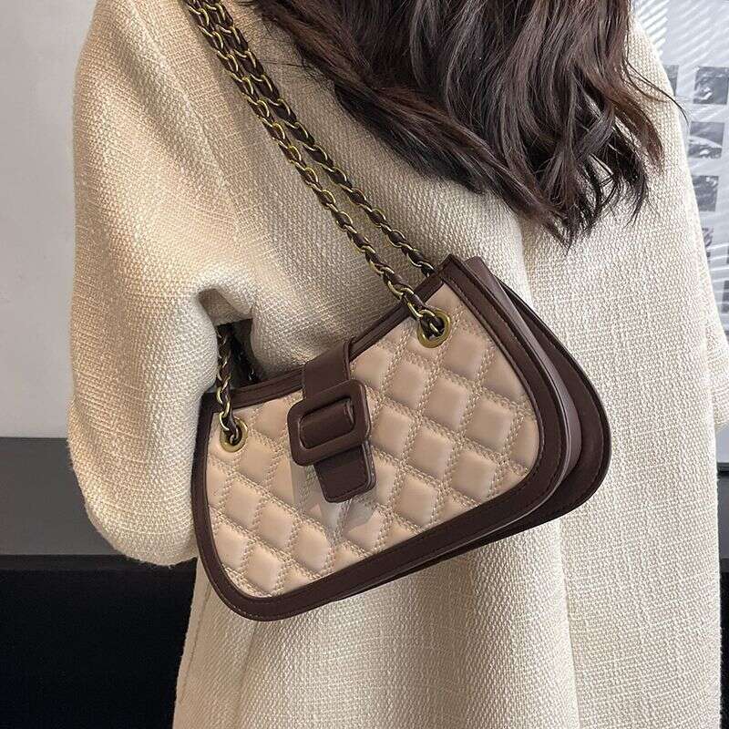 Design texture small for spring and summer new fashion niche dia grid chain popular women's crossbody bag
