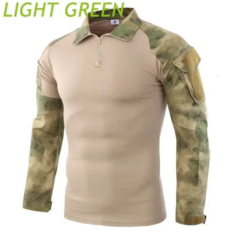 Mens Tactical Shirt Long Sleeve Combat T Shirt Cotton Camo Men Uniform Airsoft Shirts Wearresisting Hunting Clothes W250928