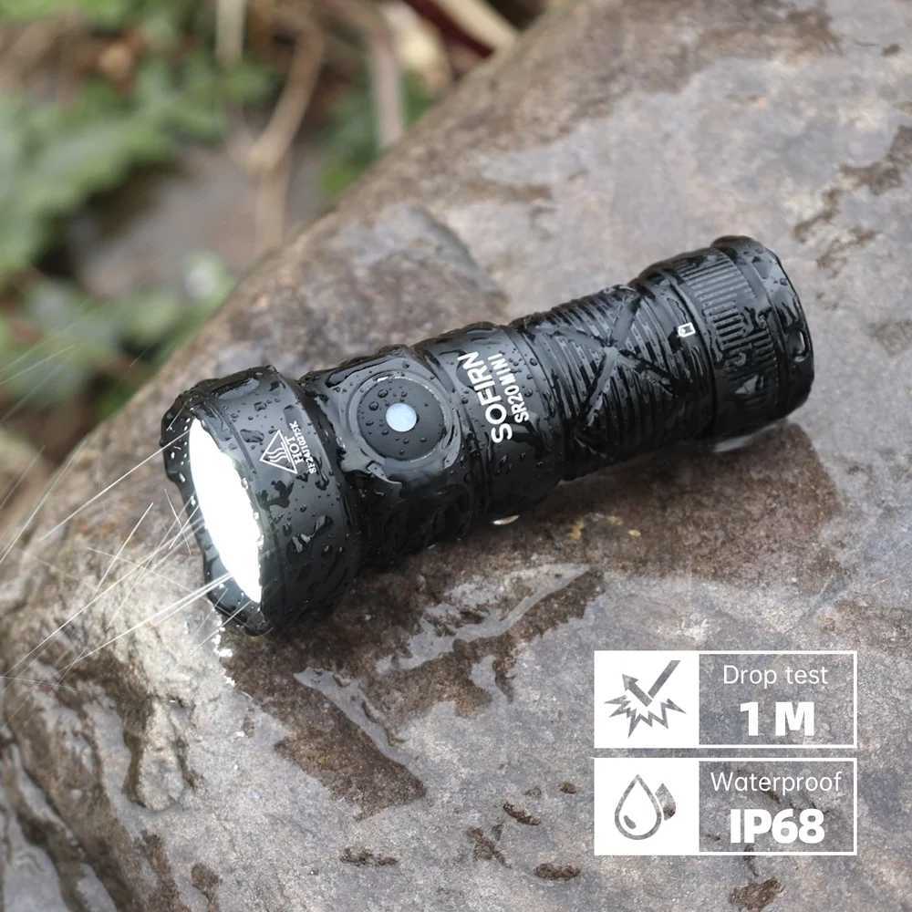 Sofirn SR20 MINI 18350 USB C Rechargeable Flashlight 1200lm Powerful EDC Torch CSP2323 LED Light 5700K White and Red Light D250928