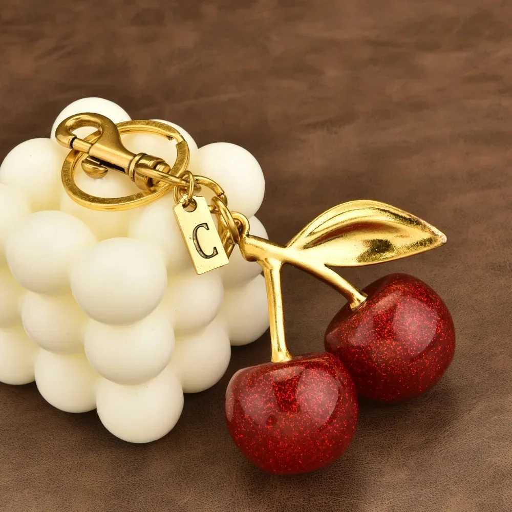 Luxury Trendy exquisite and shiny key chains little cherry fashion key chains bag pendants Y250928