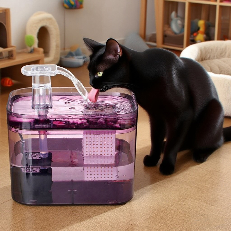 1.5L transparent environmentally friendly cat fountain electric circulation filter pet water dispenser cat product