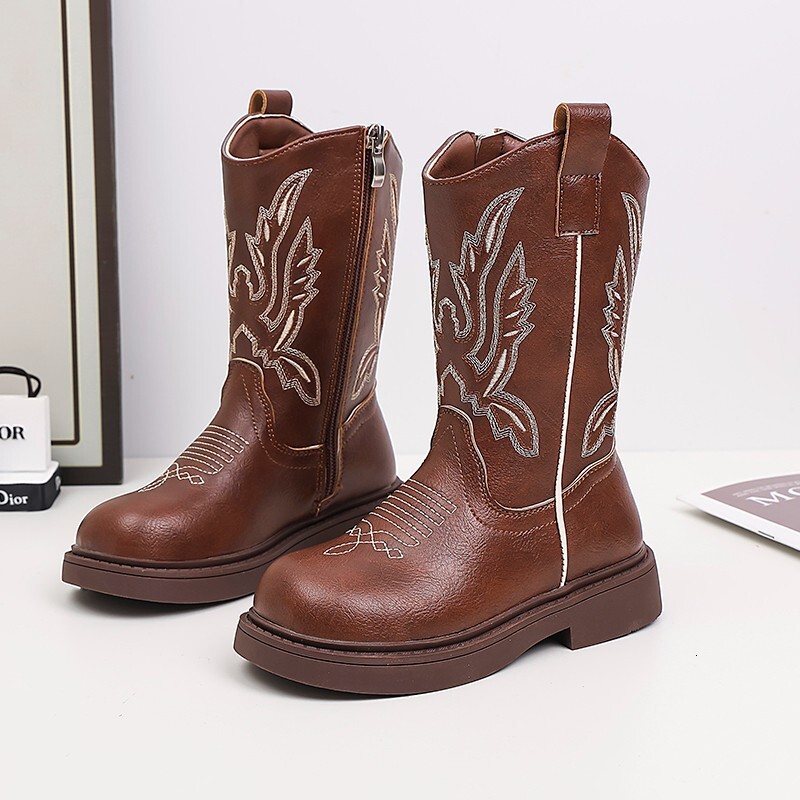 Autumn and Winter New Women's Western Cowboy Boots Multi functional Retro Children's Martin Boots Northwest Wind Grassland Boots Fashion Des