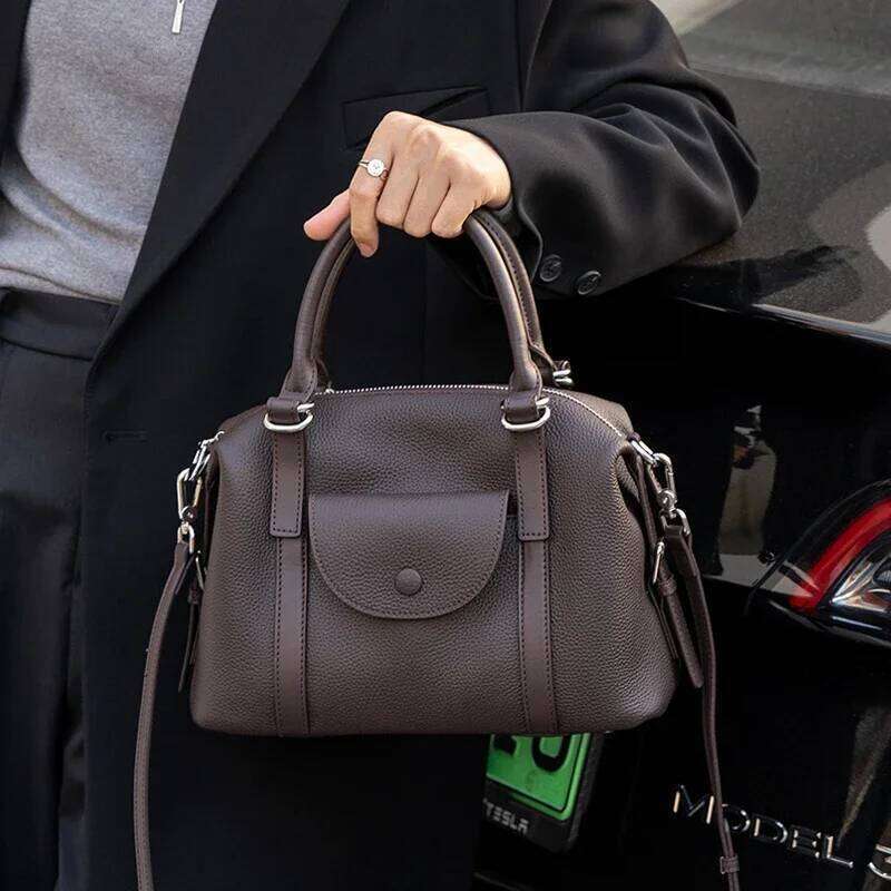 New Arrival Genuine Cowhide Leather Women Large Capacity Solid Color Travel Handbag Ladies Female Messenger Bag