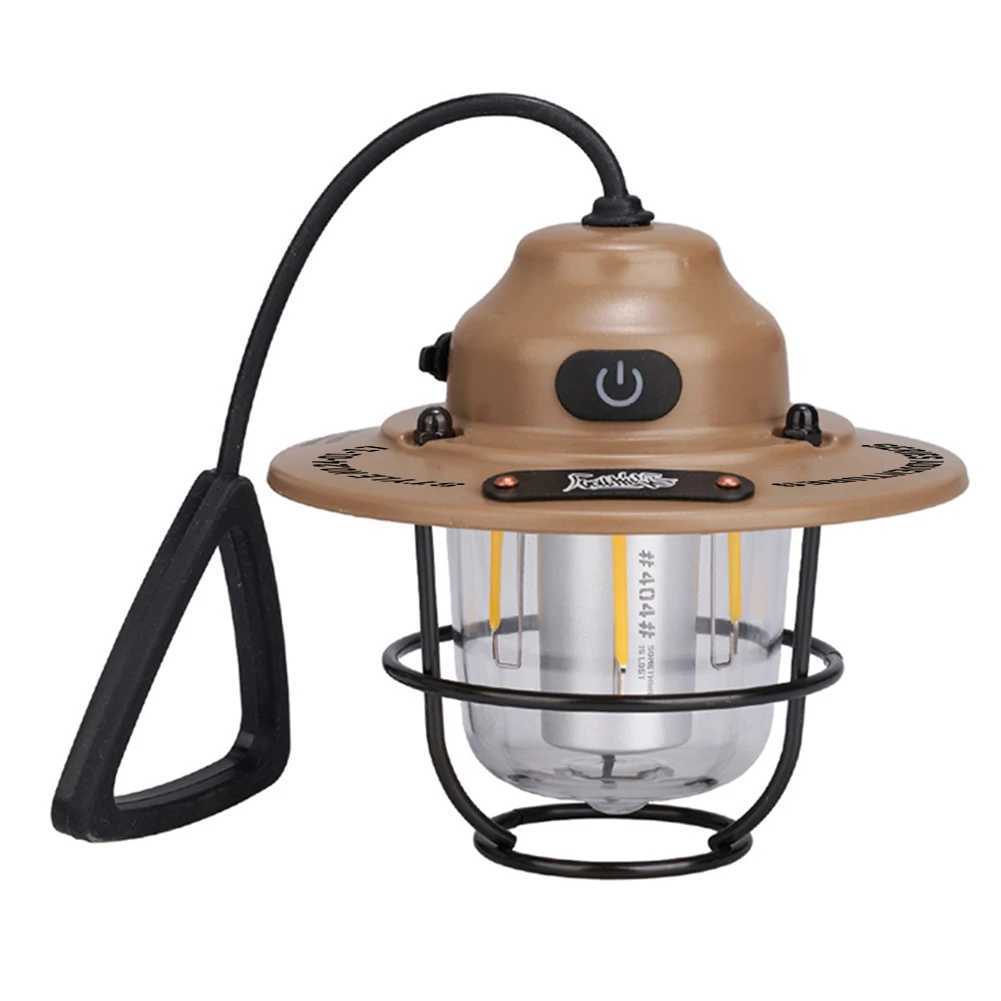 LED Camping Lantern Dimmable Camping Light Type C Charging Retro Camping Light 4 Light Modes IPX4 Waterproof for Fishing Camping C250928
