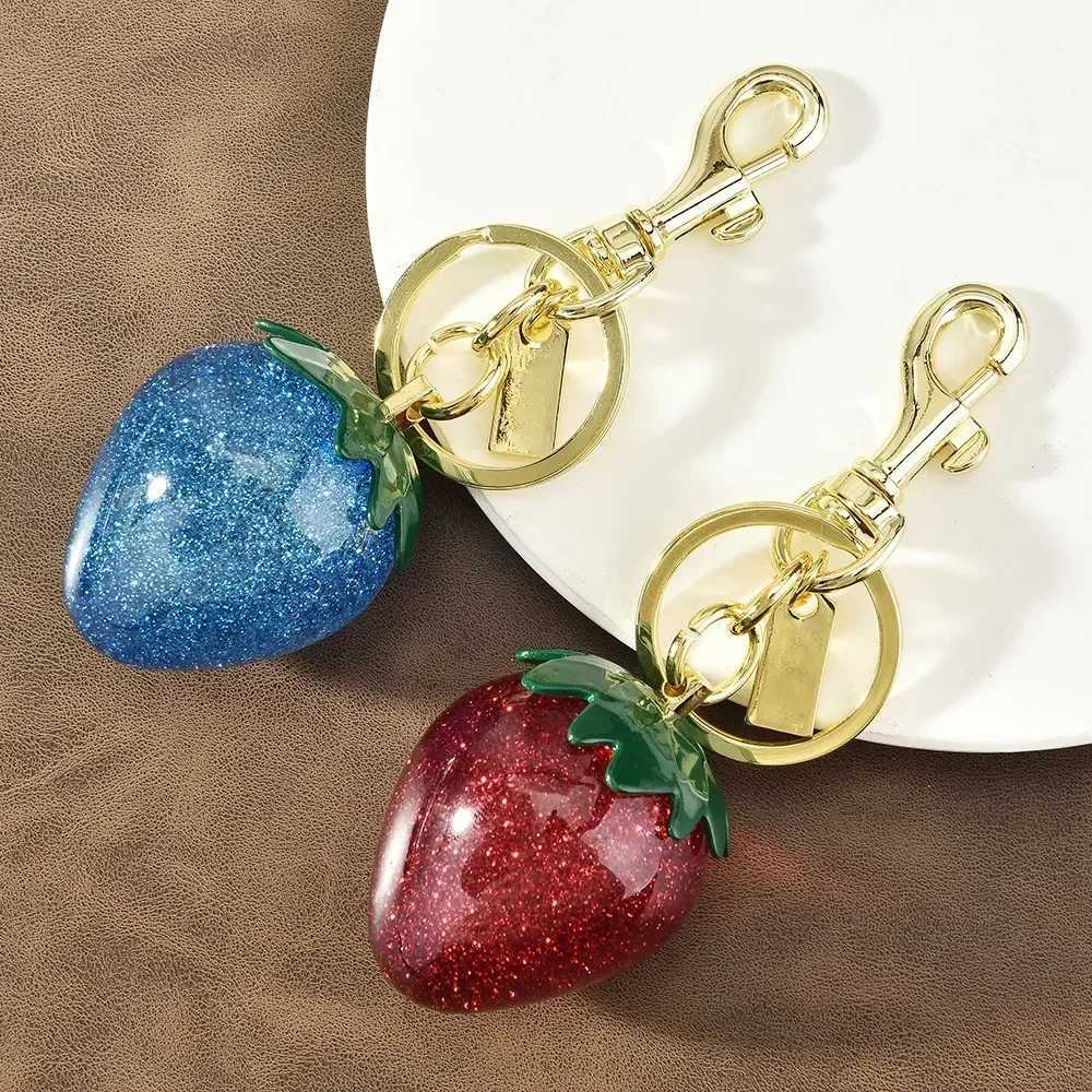 Luxury Multicolored strawberry fruit bag pendants bag pendants cherry key chains handbag pendants Y250928