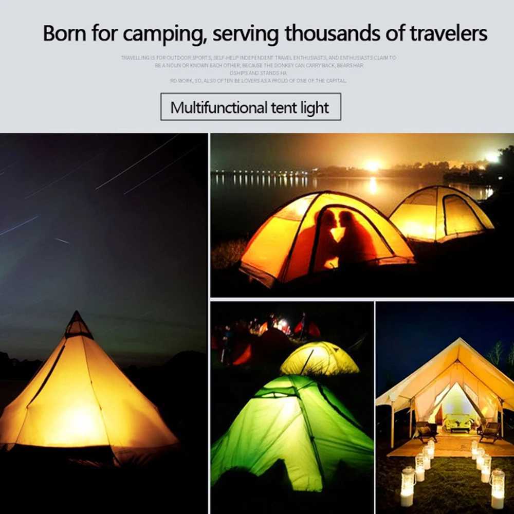 LED Camping Lights Outdoor Tents Lamps with Magnet Base Portable Hanging Light Battery Lamp Emergency Lantern Camping Supplies C250928