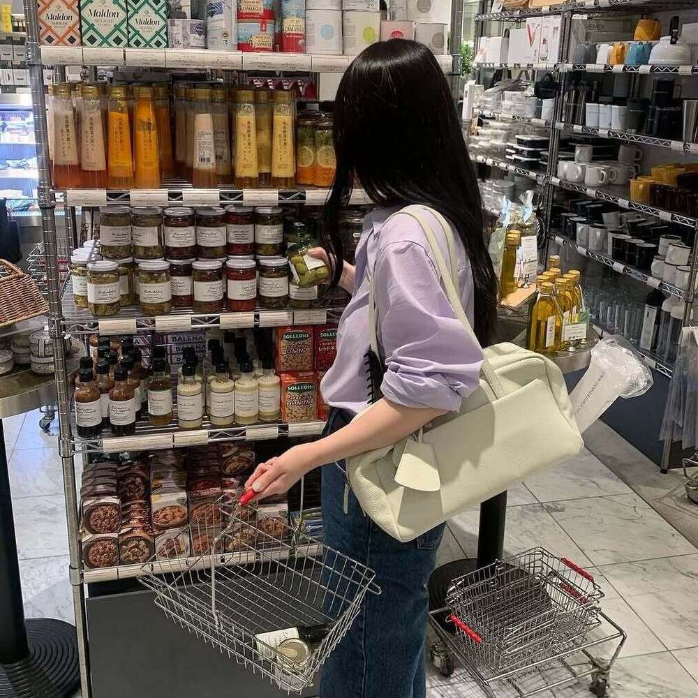 designer bag Luxury bag Korean Niche Nothingwritte Genuine Leather Boston Shoulder Bag Large Capacity Commuter Tote Handbag for Women