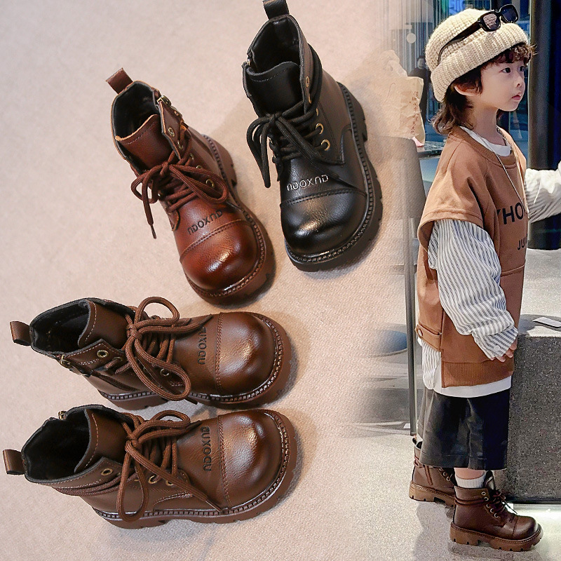 Autumn and winter new children's boots, fashionable boys and girls' boots, Martin boots, British fashion retro boots, designer shoes