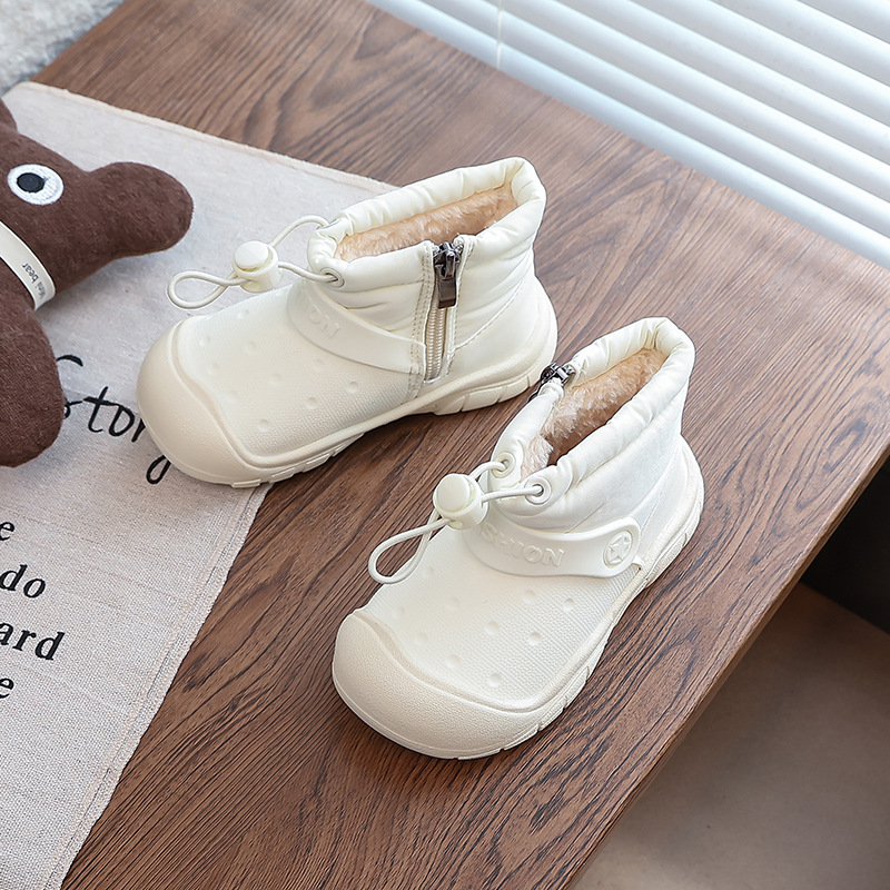 Winter sports style wool lined waterproof children's snow boots, thickened boys' cotton shoes, girls' snow cotton shoes, designer shoes