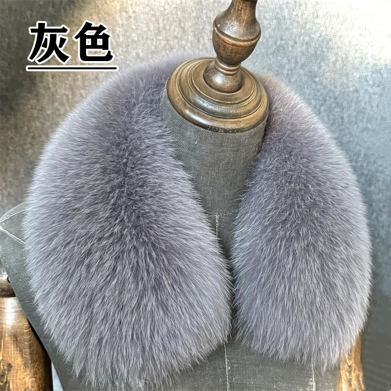 Natural Fox Fur Collar Removable Real Fur Square Collar for Coat Fashion Accessory for Women down Jacket Large Scarf Scarves 250928