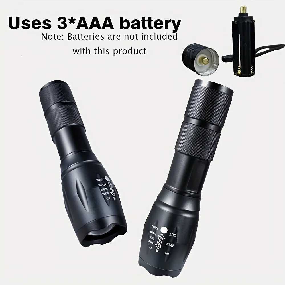 2pcs Led Flashlight Suitable for Camping Hiking Fishing Mountaineering Exploration Emergency Use D250928