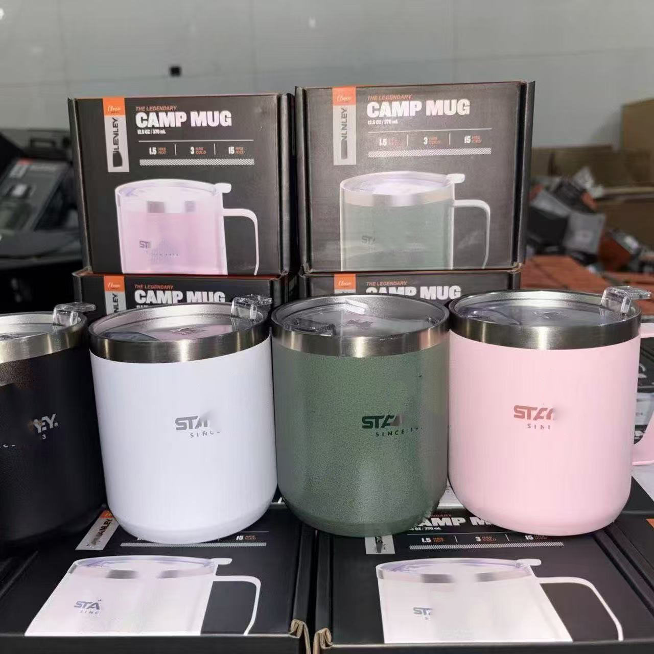 Coffee Mug, Vacuum Insulated Camping Mug with Lid, Double Wall Stainless Steel Travel Tumbler Cup, Thermal Coffee Mug