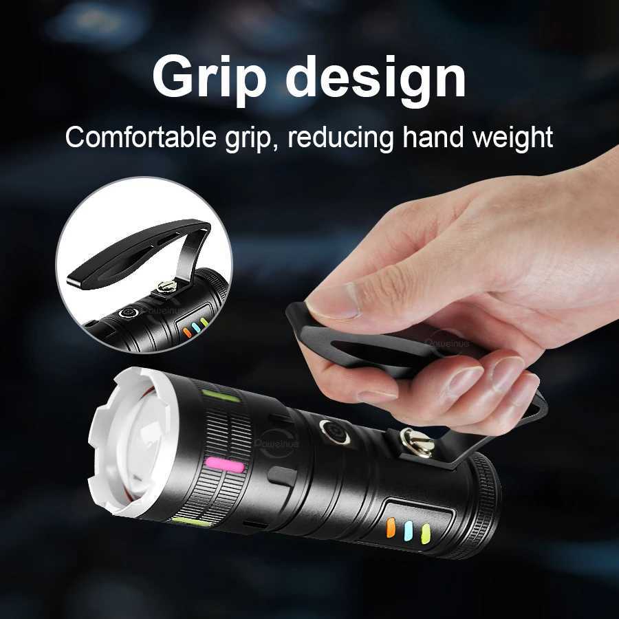 90000000LM 1000W Ultra Powerful LED Flashlight TypeC Rechargeable COB Torch Lamp Long Shot 6000M Tactical Light Fishing Camping D250928