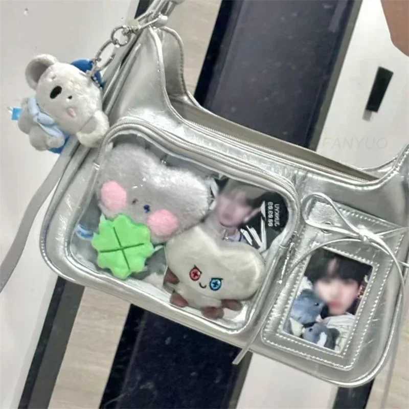 1Pc Black Y2k Harajuku Shoulder Bags Kawaii Japanese Fashion Transparent ItaBag JK Uniform Bag Korean Style School Crossbody Bag Z250928