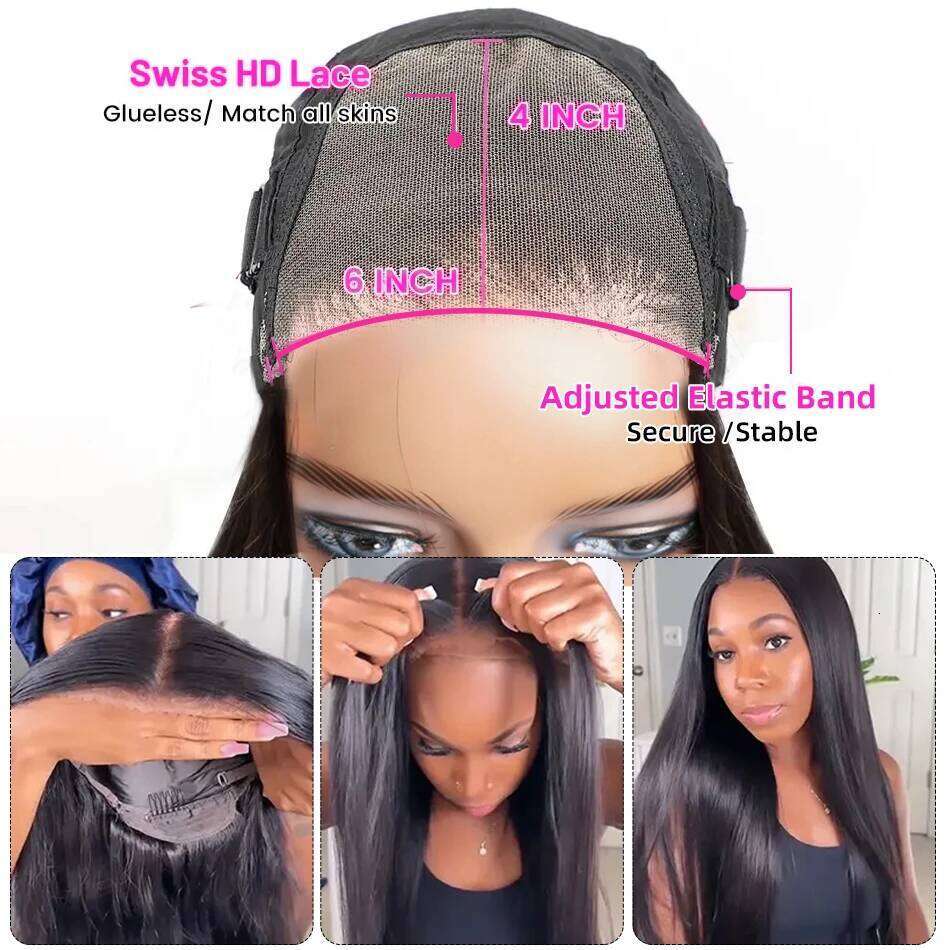 10A Real Glueless Human Hair Wigs Ready To Wear Bleached Knots 6X4 Pre Cut HD Transparent Lace Closure Wig Jerry Curly 210% Xiusiyuan2509