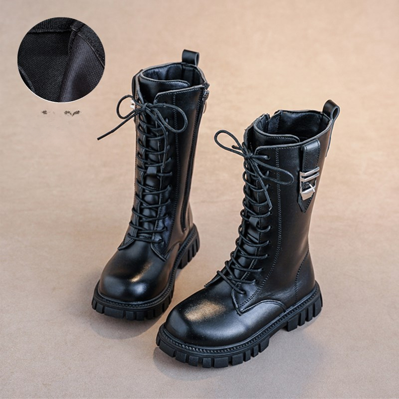 Autumn and winter new children's Martin boots girls' long boots Korean version British princess boots girls' fashion trend long boots d