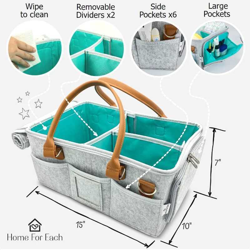 1pcs Diaper Bag Portable Diaper Storage Bag Cloth Felt Storage Bag Handbag Large Capaci Storage Box Travel Mommy HandbagXJ250928