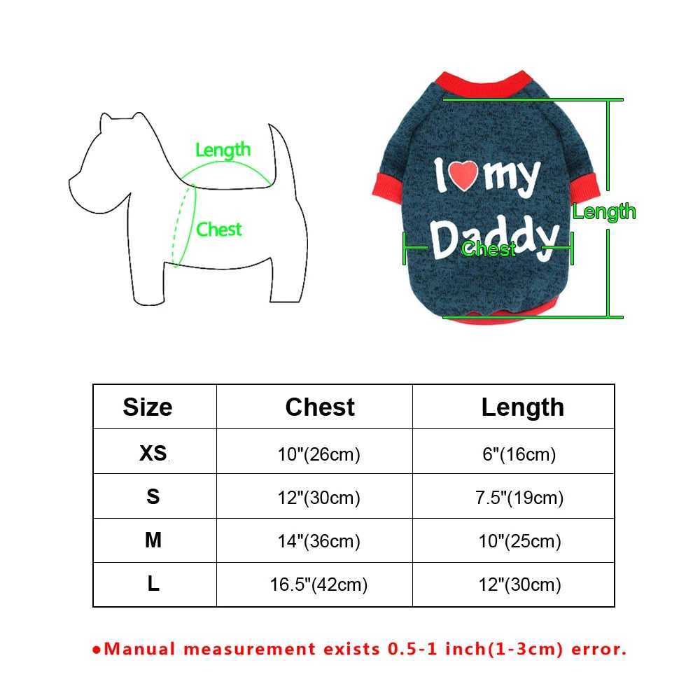 Small Dog Clothes Cute Puppy Cat Clothing Cotton Tshirt Chihuahua Pug Clothes Vest Spring Autumn Pet Costume I Love Daddy Mommy X250928