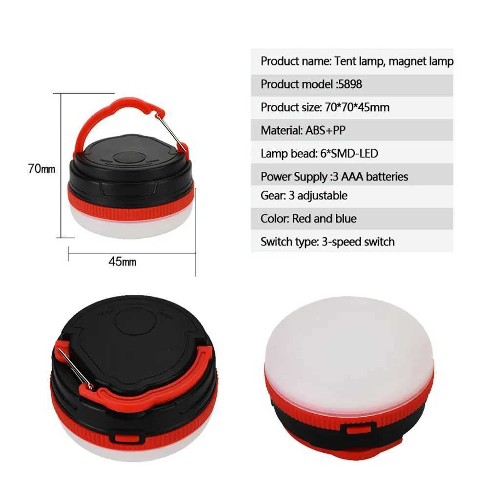 LED Camping Light 3 Lighting Modes Hanging Camp Lamp Emergency Light with Magnet for Outdoor Work Tent Hiking C250928