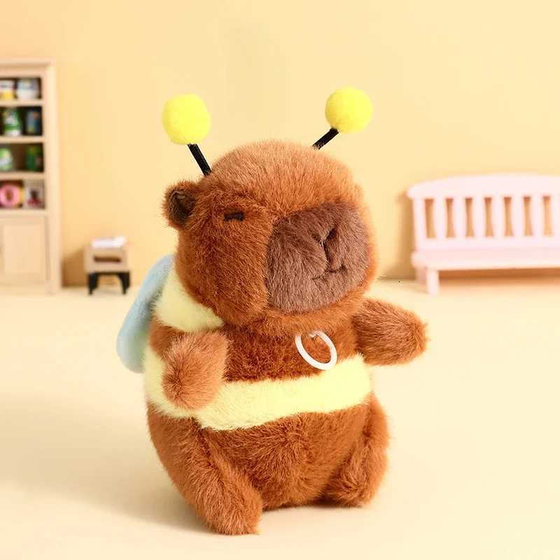 120PCS Cute Bee Capybala Bag Pendant Plush Keychain Doll Niche Backpack Hanging Decoration Highend Doll Plush Toy Small GiftXJ250928