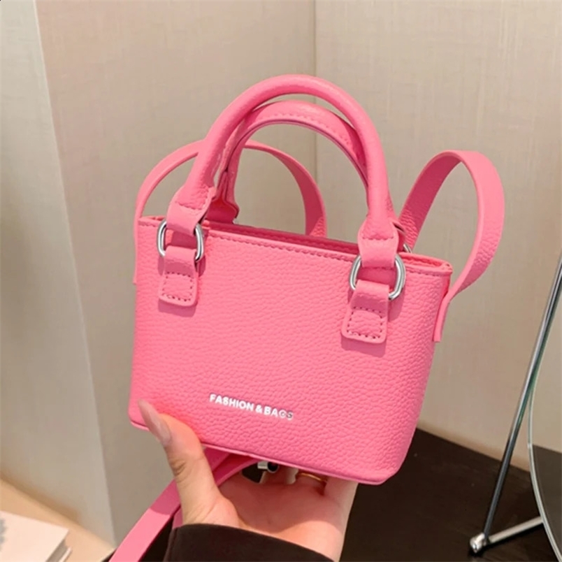 Women Bucket Bags Crossbody Ladies Pink Messenger Evening Clutch PU Leather Handbags Small Lipstick 241011ZY