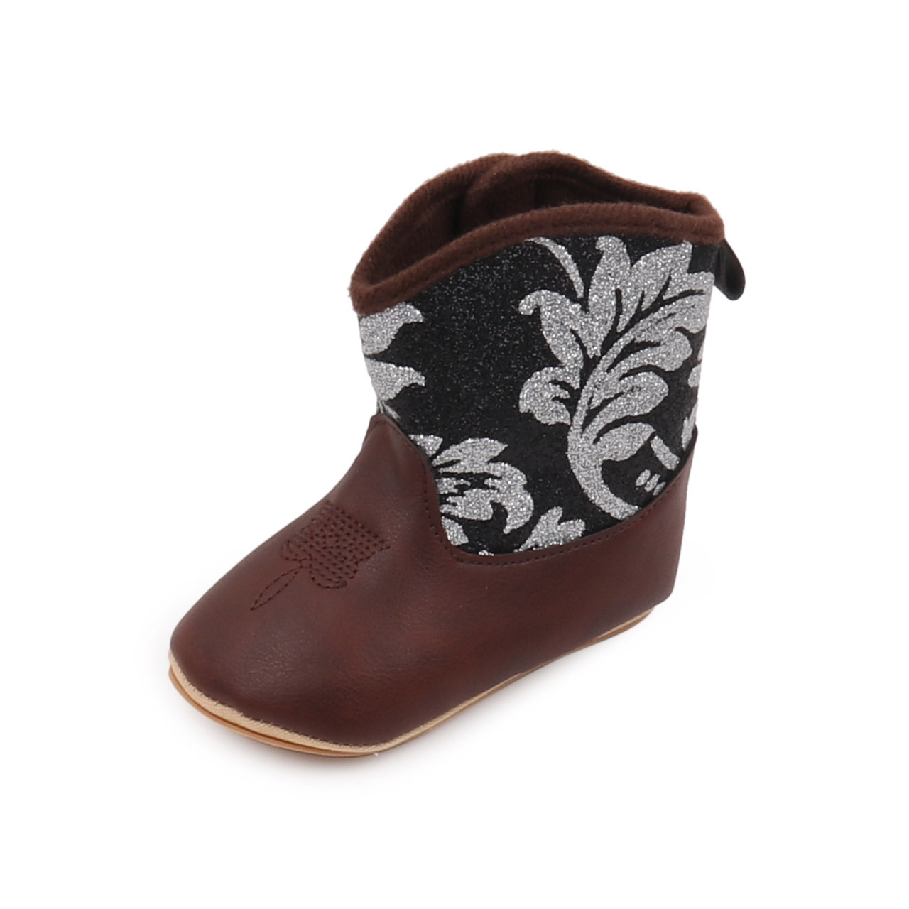 New winter baby boots with soft sole and anti slip design for girls, fashionable western denim boots, trendy baby shoes, designer shoes