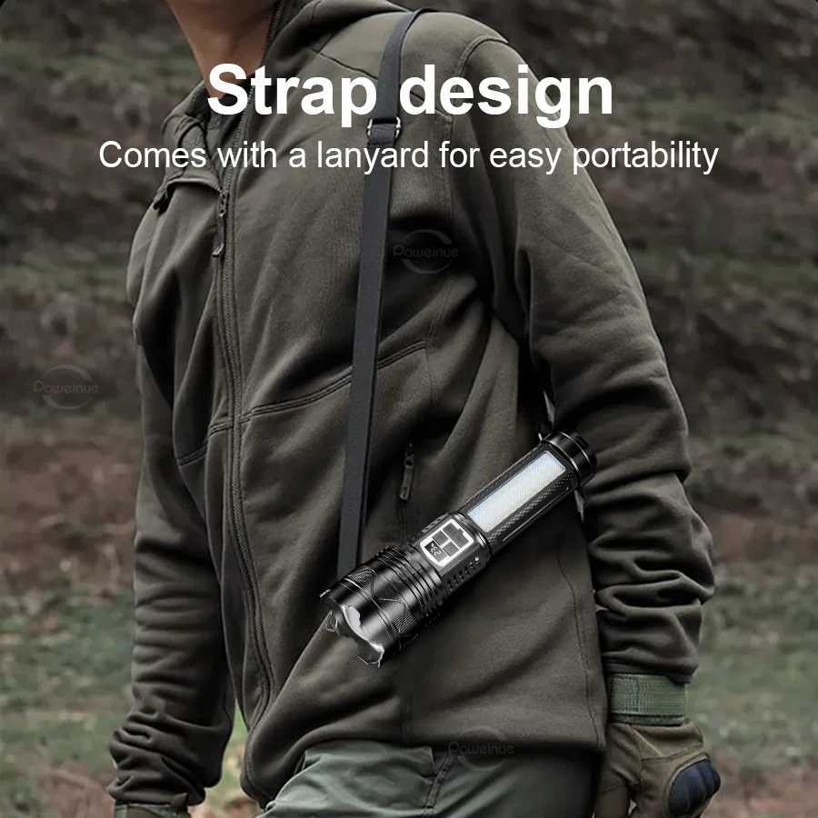 9000000LM Super Powerful LED Flashlights Strong Light Outdoor Long Range 6km Torch Recharheable Tactical Flashlight Camping Lamp D250928